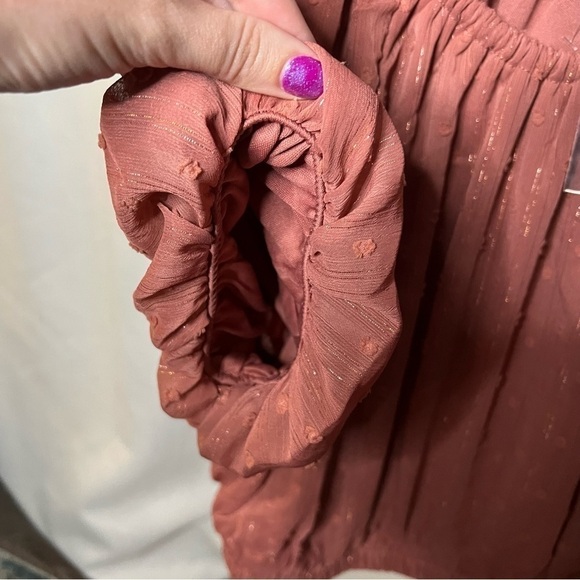 By The River Blush Pink Puff Sleeve Blouse Large - Picture 6 of 10